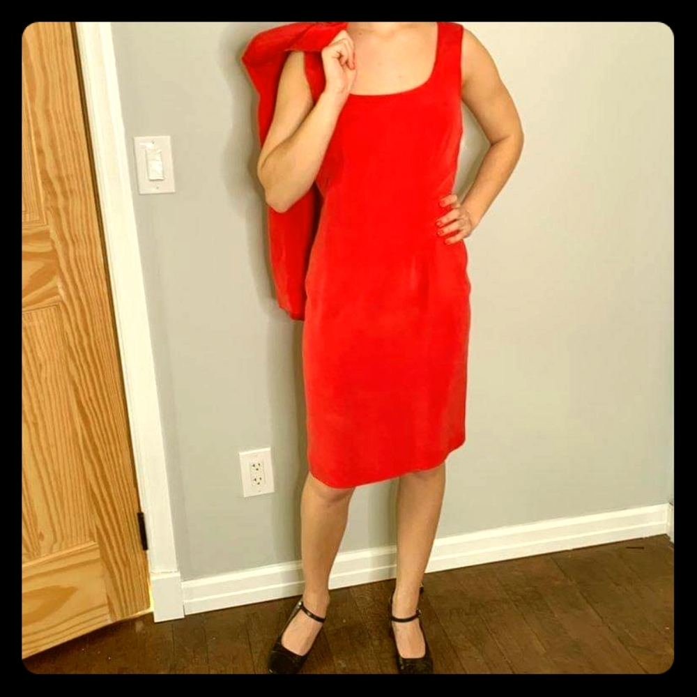 Patrick Red Silk Blazer with Dress